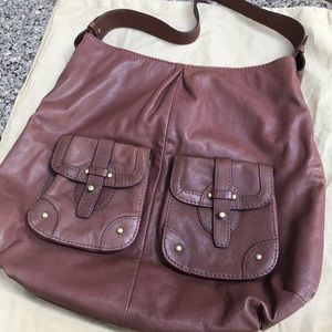 UGG Brown Leather Hobo Shoulder Handbag Tote
